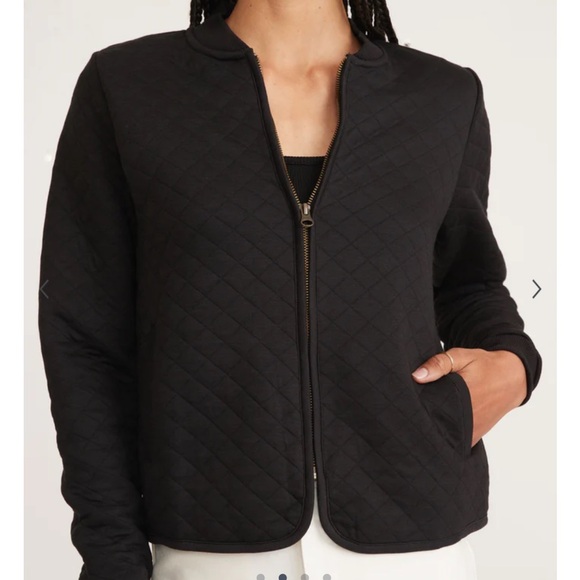 Marine Layer corbet quilted bomber jacket Black - Picture 2 of 6